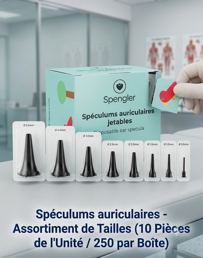 H-Spéculums auriculaires jetables Spengler Ø 2.5 mm - Boîte de 250
