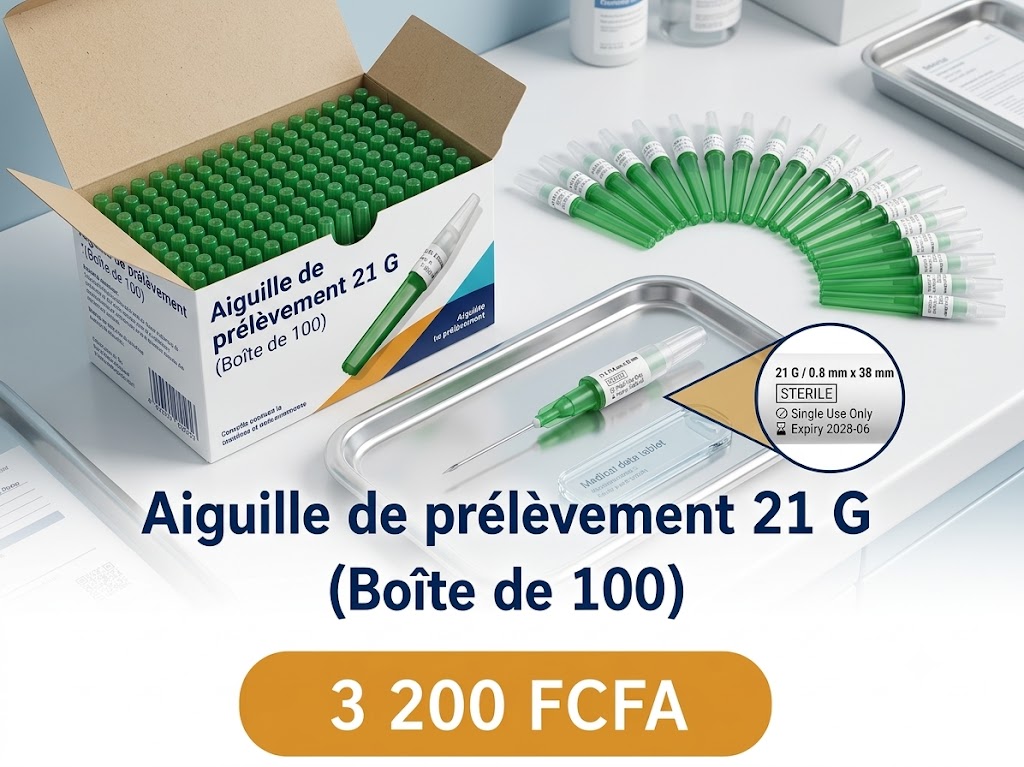 C-Aiguille de prélèvement multiple 21G (Verte) - Boîte de 100