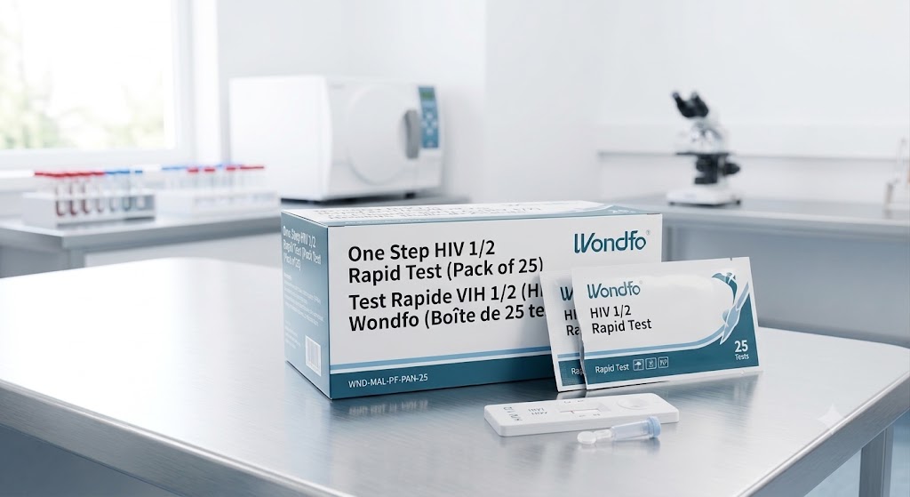 Test Rapide VIH 1/2 (HIV 1/2) - Wondfo (Boîte de 25 tests)