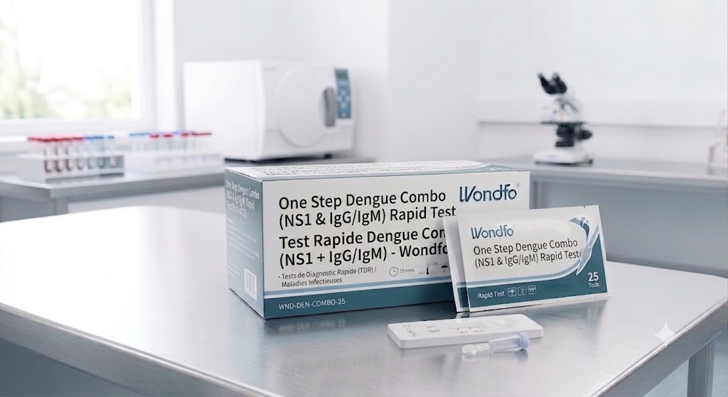 Test Rapide Dengue Combo (NS1 + IgG/IgM) - Wondfo (Boîte de 25 tests)